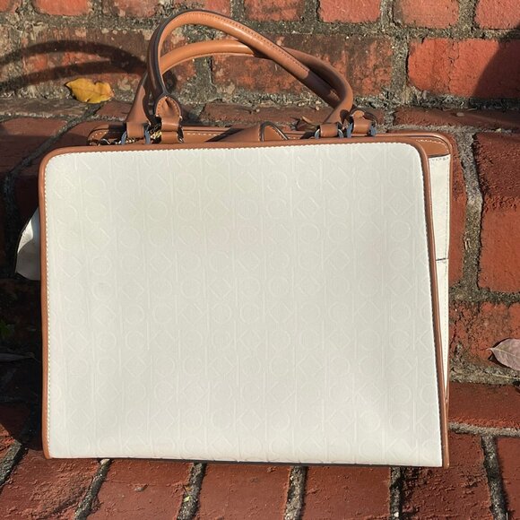 NWT Calvin Klein Cherry Blossom Tote w/Matching Card Case - Embroidered - Picture 6 of 16